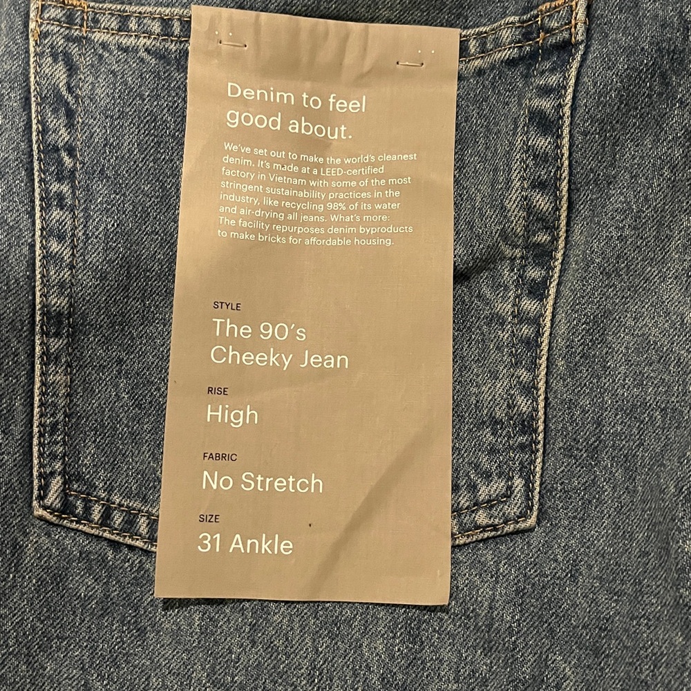 Everlane 90’s cheeky Jean in vintage mid blue nwt - Picture 6 of 10